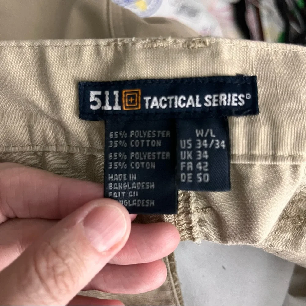 5.11 MEN’S REGULAR FIT TACLITE RIPSTOP CARGO PANT Khaki Outdoor 34x34 Gorpcore - Picture 9 of 10